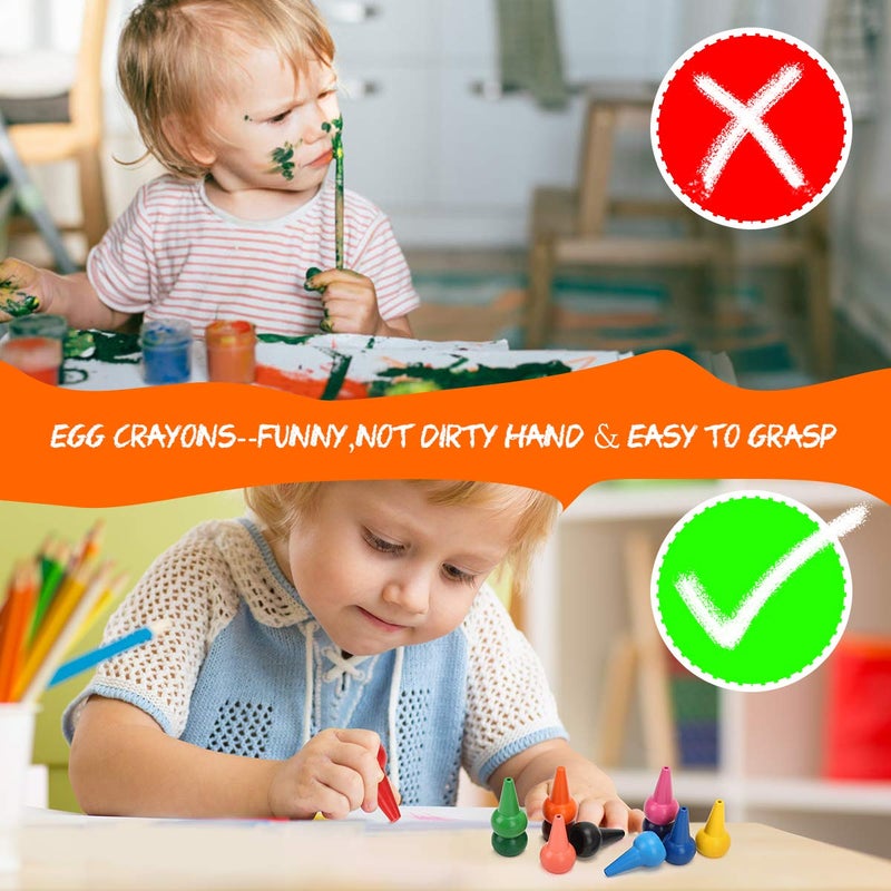 Smlper Jumbo Crayons for Toddlers, 12 Colors Finger Paint Palm Grip Crayons for Babies, Washable Wax Safe for Kids Children Boys and Girls - Image 4